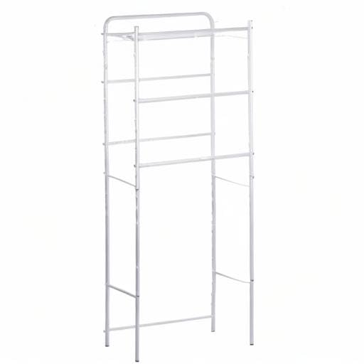 Mind Reader Over The Toilet Storage Rack - White Metal Bathroom Organizer Shelf (23.5