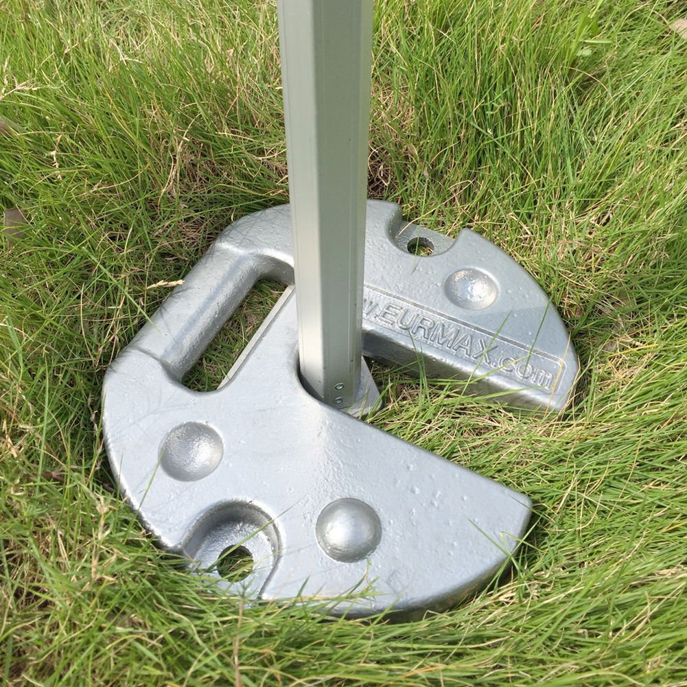 Eurmax USA 44 Lbs Cast Iron Canopy Weights (2-Pack) - Heavy Duty Tent Weights for Pop Up Canopies, Party Tents & Outdoor Events - Perfect for Beach, Backyard, Farmers Market & Camping Stability
