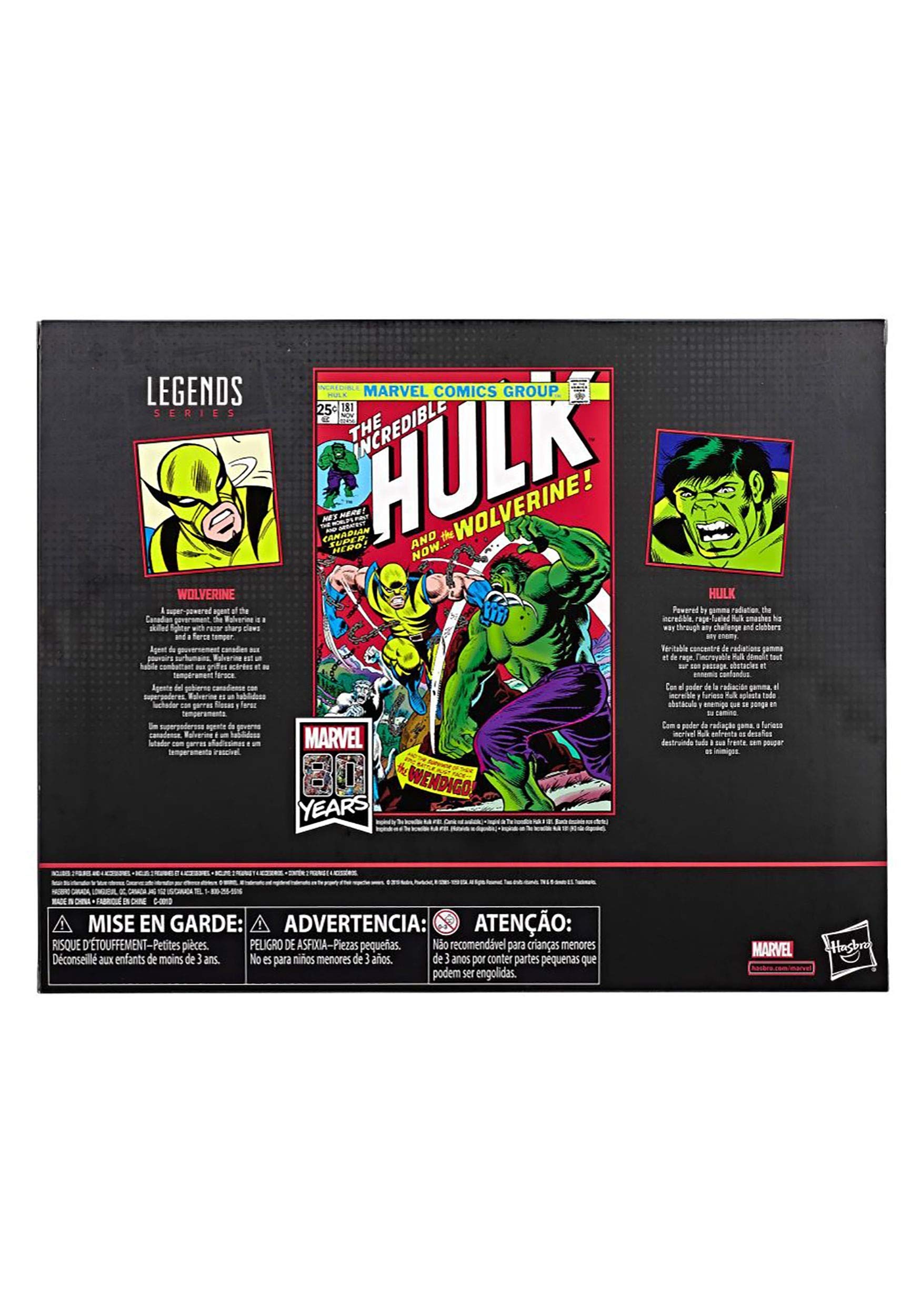 Marvel Legends 80th Anniversary Wolverine & Hulk 6-Inch Action Figures Set - Exclusive Collectible Toys for Superhero Fans | Perfect for Display, Gifts, and Comic Book Collections