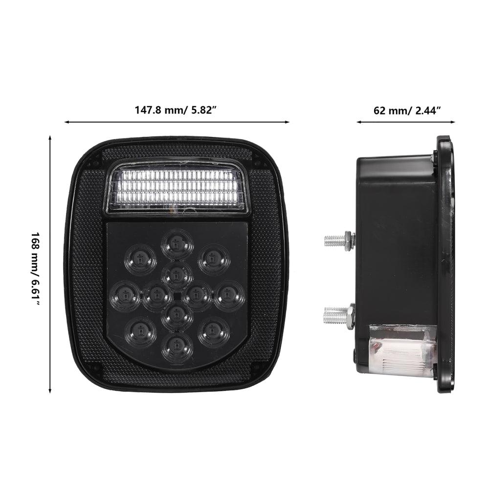 2-Piece Universal Smoked Black 39-LED Tail Light Kit for Jeep Wrangler YJ TJ CJ - Compatible with Trucks, Trailers, Vans & Boats - Durable Waterproof Design for Off-Road Adventures & Marine Use