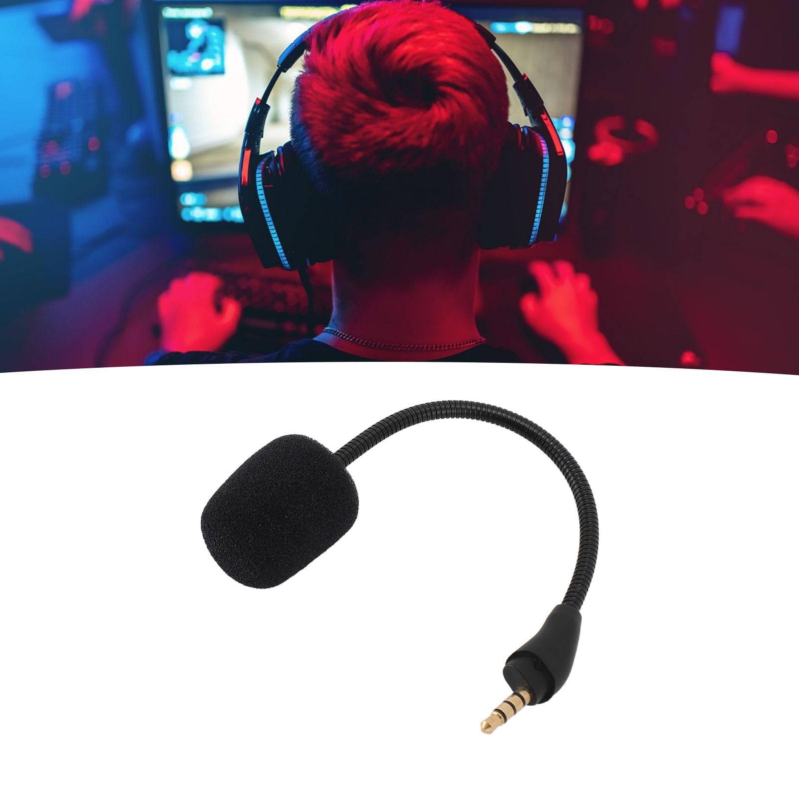 Cloud III 4-Pin Gaming Headset Microphone Replacement - Detachable Boom Mic with 3.5mm Gold-Plated Plug for PC Computer Gaming Headsets | Perfect for Streaming, Esports & Online Gaming