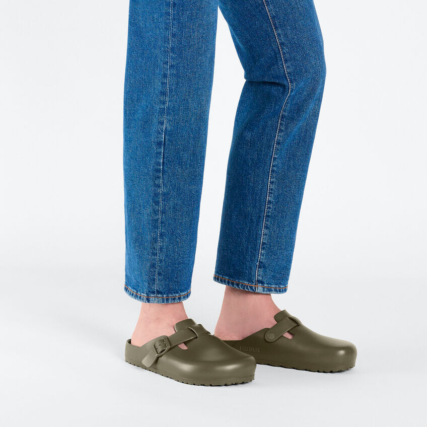 Birkenstock Boston Essentials EVA Clogs for Men & Women | Comfortable Slip-On Shoes in Faded Khaki | Perfect for Home, Office & Outdoor Wear
