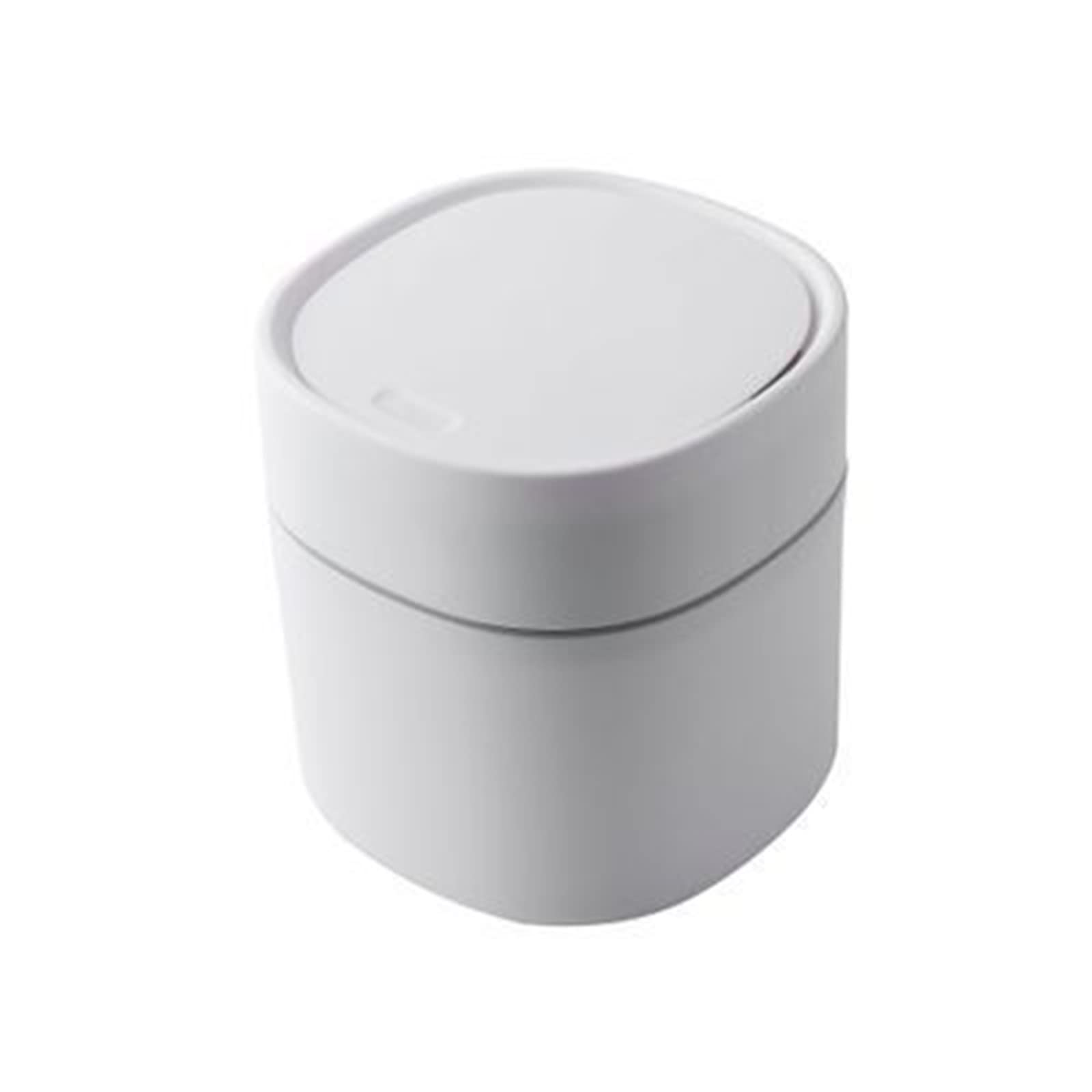 Modern Plastic Mini Trash Can with Lid - Small Wastebasket for Bathroom, Office Desk, Vanity & Coffee Table - Perfect for Disposing Cotton Balls, Makeup Wipes & Small Trash - Compact & Stylish Home & Office Organizer