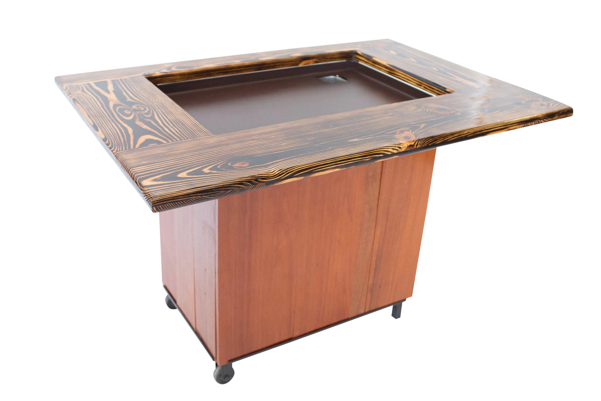 Premium Mahogany Backyard Hibachi Grill – Portable Japanese BBQ Grill for Outdoor Cooking, Camping & Garden Parties