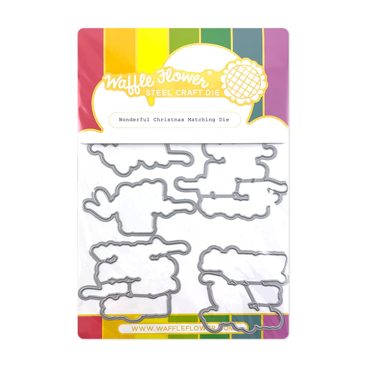Waffle Flower Wonderful Christmas Matching Die Set - Holiday Card Making, Scrapbooking & DIY Craft Supplies for Festive Greetings