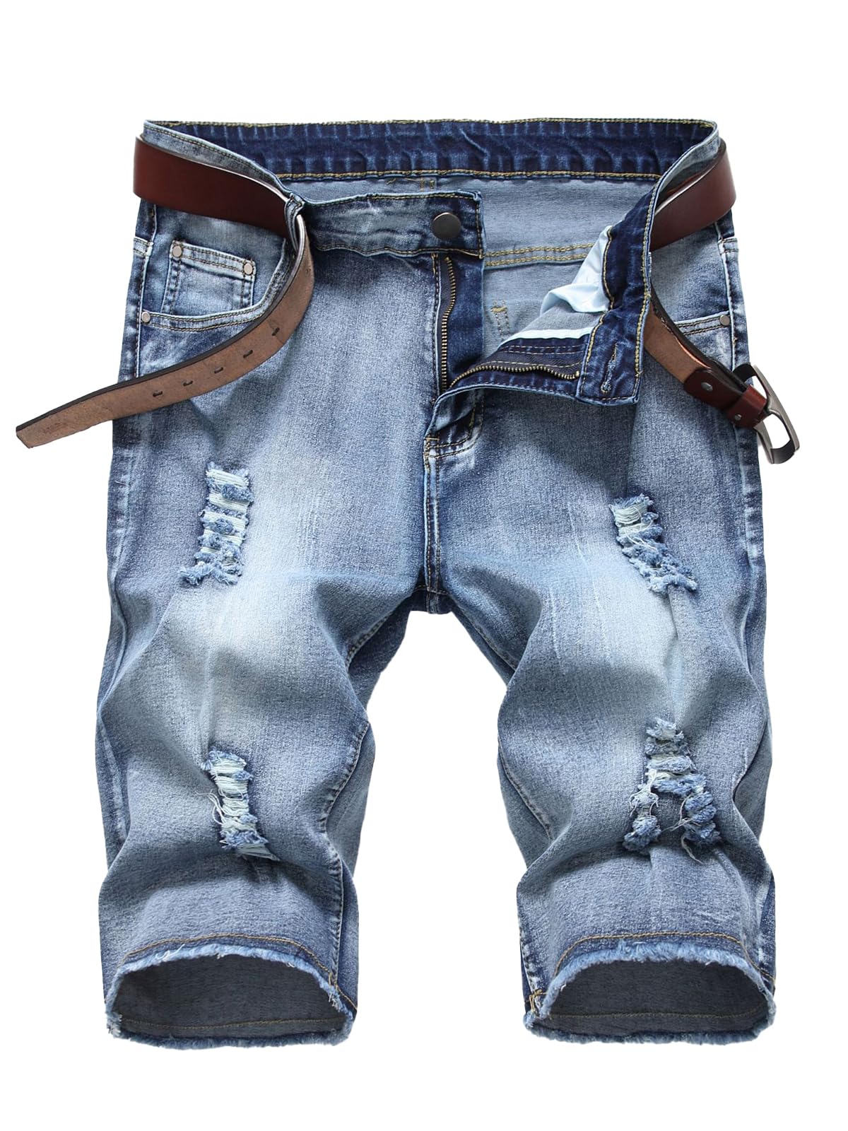 Litteking Men's Ripped Jean Shorts - Distressed Denim Shorts for Men with Pockets | Casual Summer Short Pants | Perfect for Beach, Vacation & Streetwear Fashion