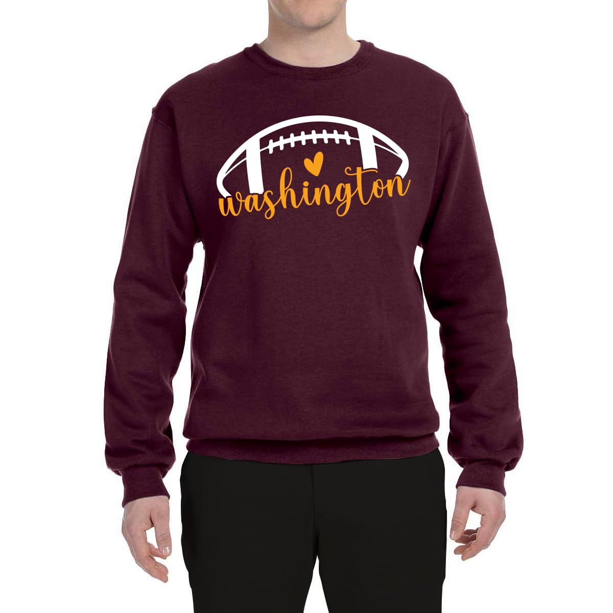 Washington Football Team Fan Gear - WAS Logo Unisex Crewneck Sweatshirt for Men & Women | NFL Sports Apparel for Game Day, Tailgating & Casual Wear