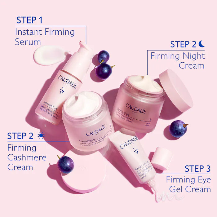 Resveratrol Lift Firming Moisturizing Cream - Retinol Alternative for Anti-Aging & Skin Tightening | Caudalie Cashmere Texture | Perfect for Night Routine & Mature Skin Care