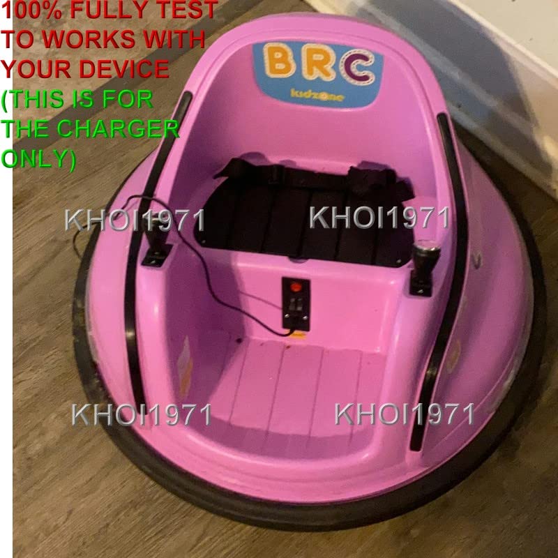KHOI1971 8FT Wall Charger AC Adapter - 12V Replacement Power Cord for Kidzone Race Car & Bumper Cars - Perfect for Kids' Electric Ride-On Vehicles & Outdoor Playtime
