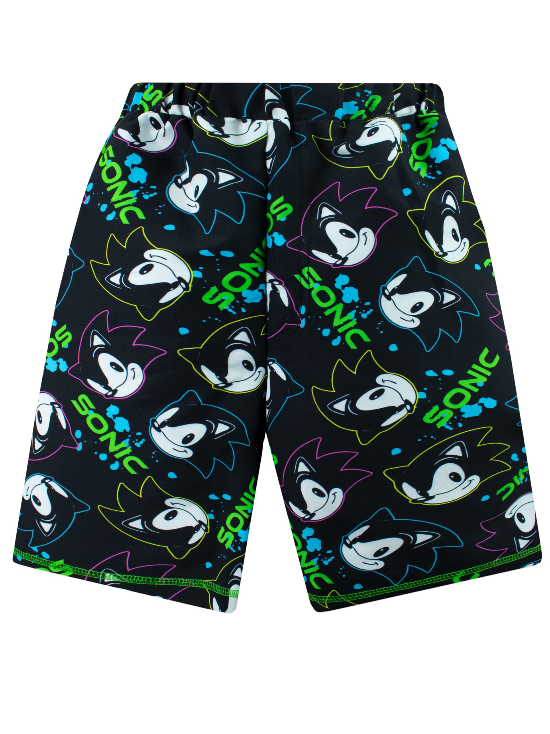 Sonic The Hedgehog Boys Swim Trunks - Kids Gaming Swimwear Black Size 8 | Pool Party, Beach Vacation & Summer Water Activities