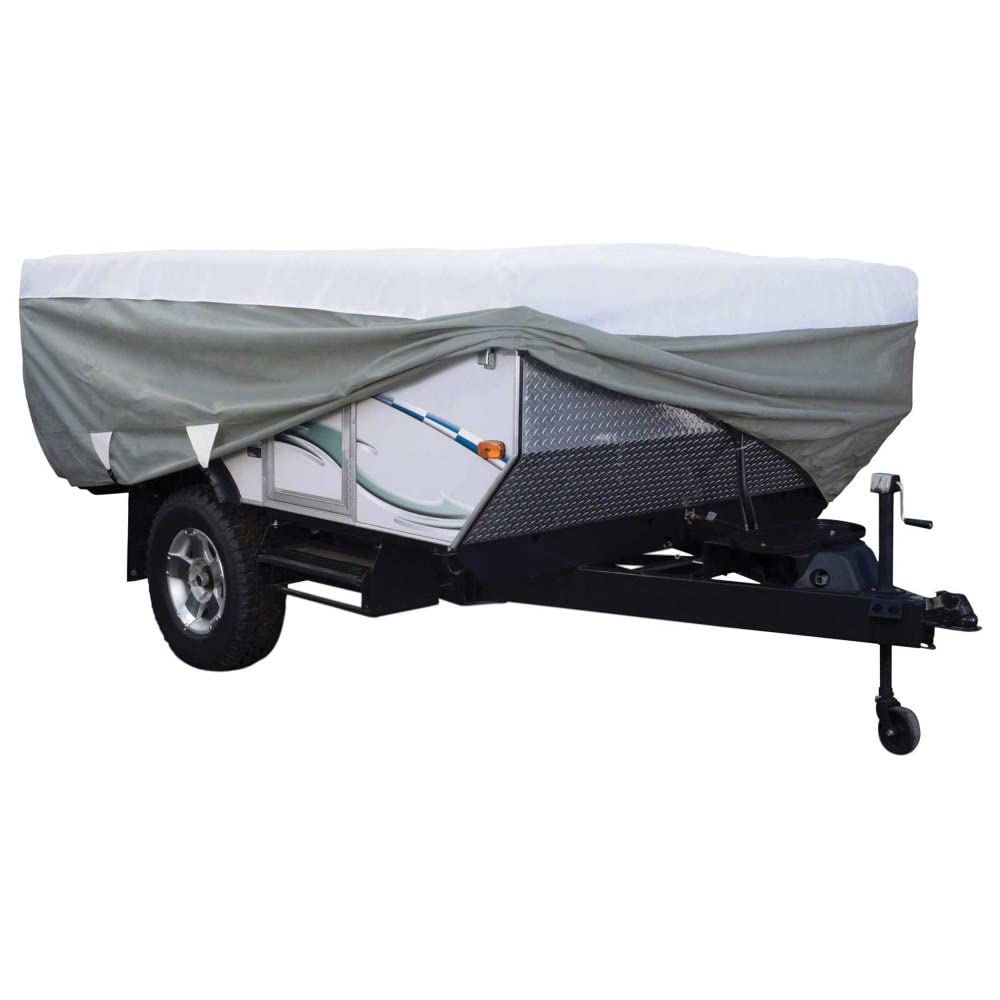 Classic Accessories Over Drive PolyPRO3 Folding Camping Trailer Cover - Waterproof RV Cover for 18'-20' Travel Trailers | Heavy Duty Camper Cover for Outdoor Protection & Storage | Perfect for Camping Trips & Winter Storage