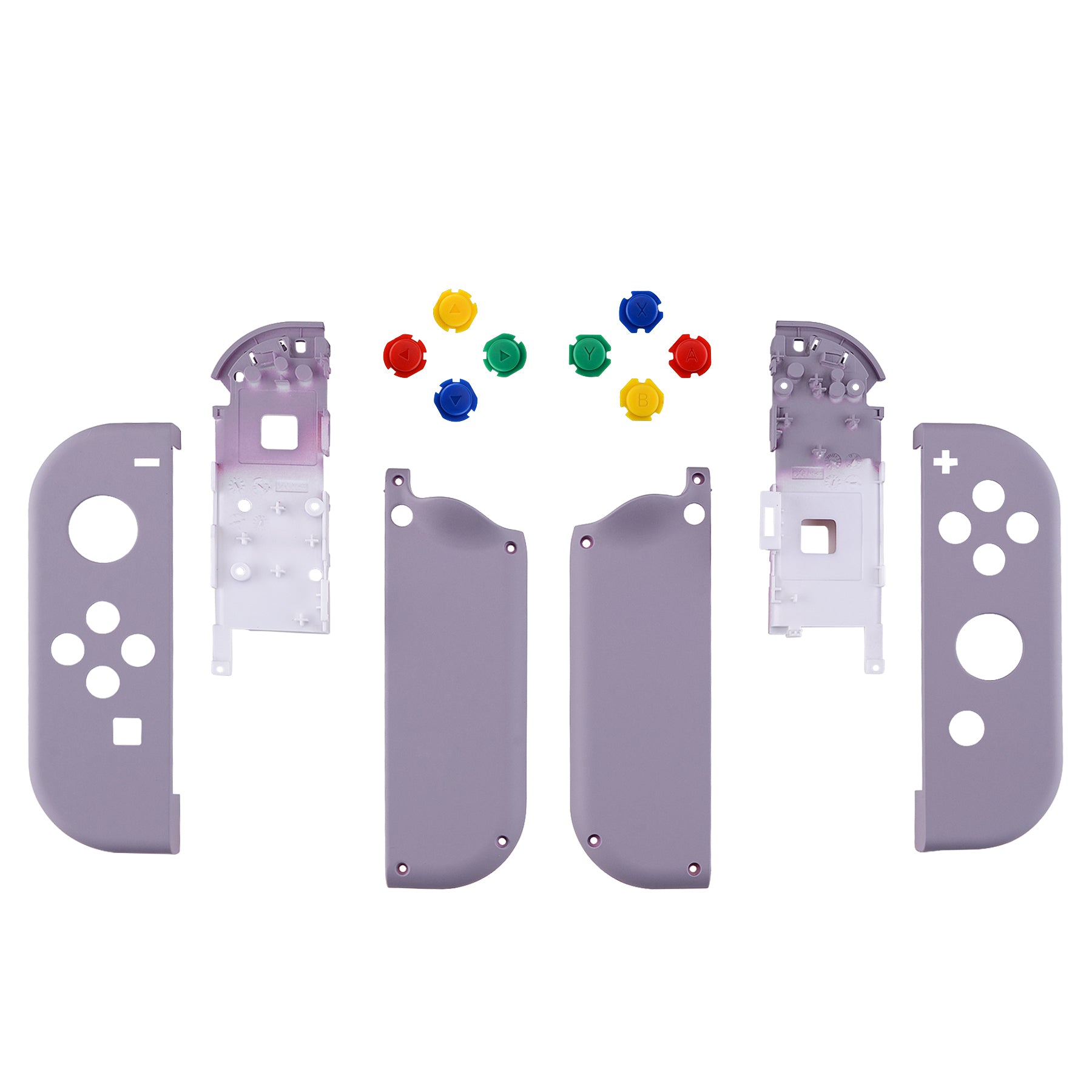 eXtremeRate Dark Grayish Violet Soft Touch Grip Joycon Controller Shell for Nintendo Switch & OLED - DIY Replacement Housing with ABXY Buttons (Console Not Included) | Perfect for Gaming, Travel & Customization