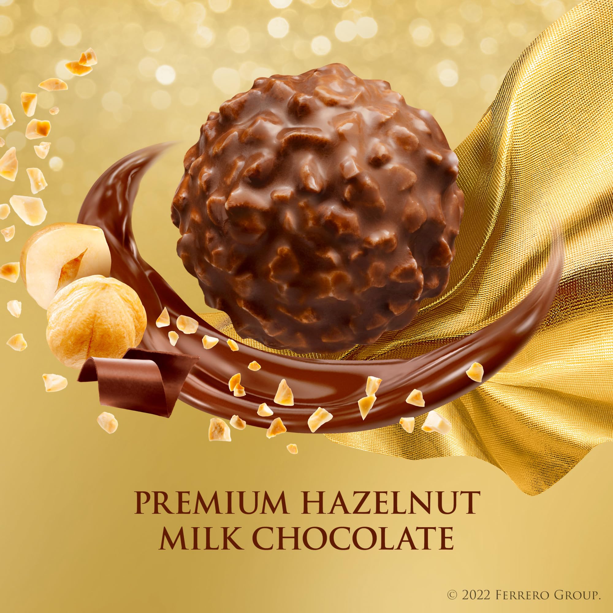 Ferrero Rocher Premium Gourmet Milk Chocolate Hazelnut Candy - 12 Count (Pack of 2) Individually Wrapped for Gifting - Perfect for Easter, Christmas, Birthdays & Special Occasions - 5.3 oz Luxury Chocolate Treats for Parties, Corporate Events & Holiday Gift Baskets