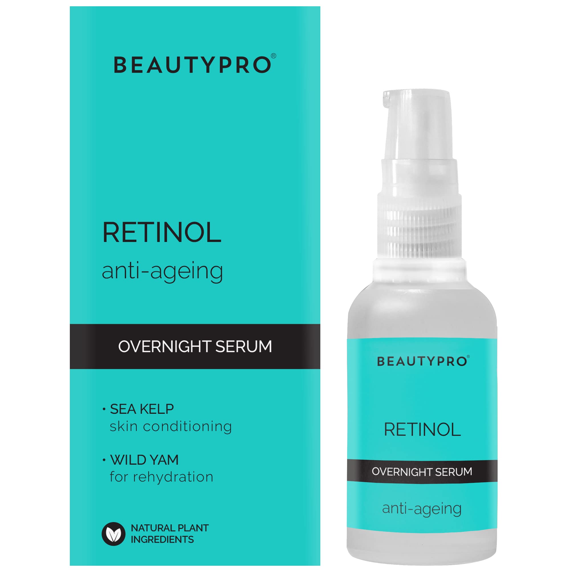 BEAUTYPRO Retinol Face Serum - Overnight Anti-Aging Moisturizer with Antioxidants | Reduces Wrinkles, Firms Skin & Diminishes Blemishes | Vegan, Natural Skincare for Sensitive Skin | 30ml | Perfect for Nighttime Routine & Daily Anti-Aging Care