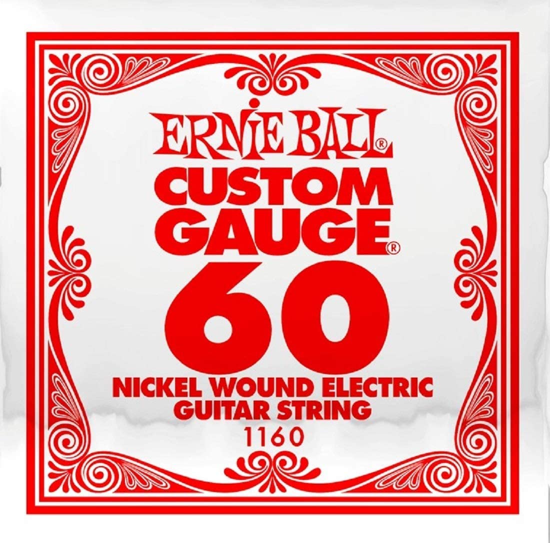 Ernie Ball Nickel Wound Single Guitar String .060 Gauge - Premium Replacement String for Electric & Acoustic Guitars - Perfect for Rock, Blues & Jazz Performances