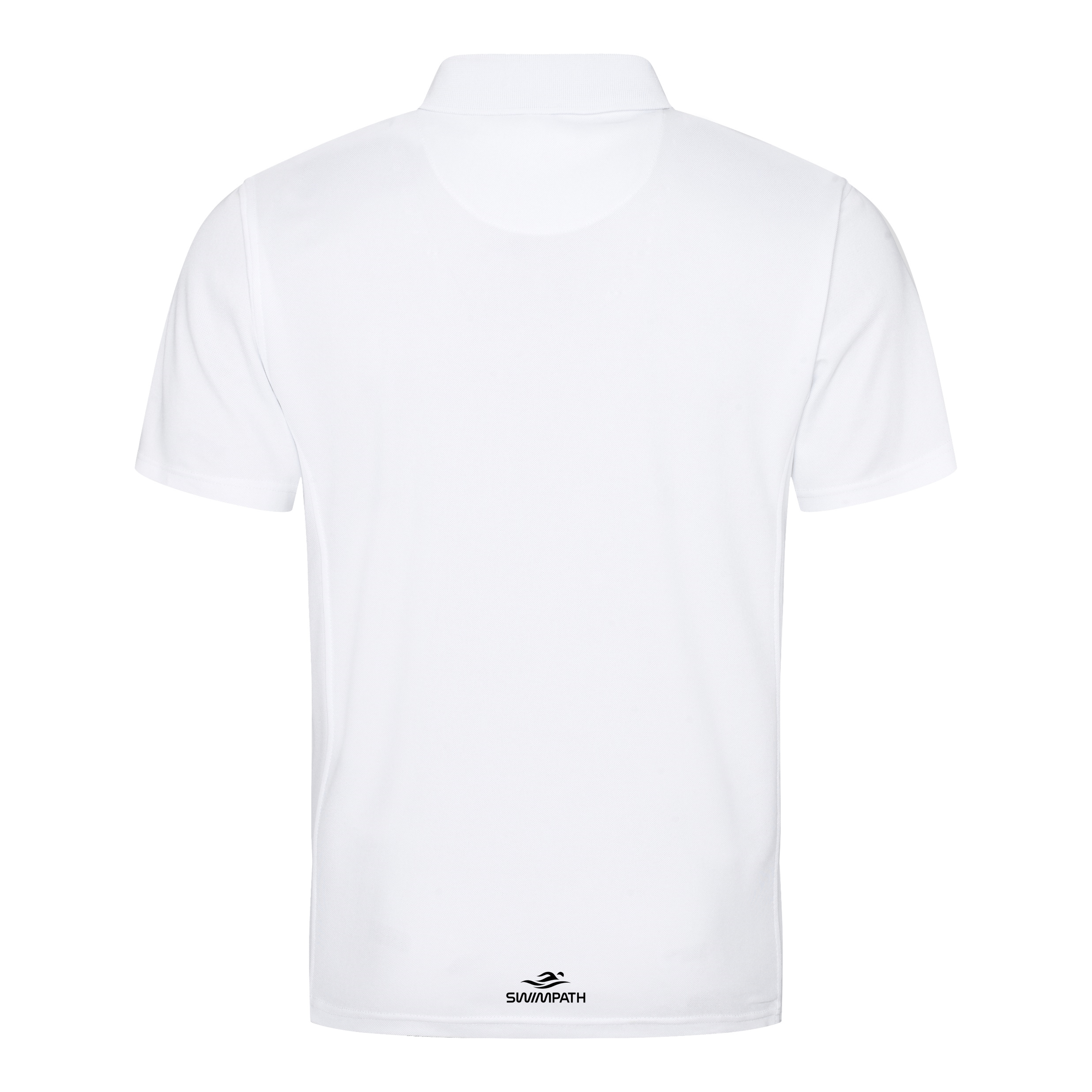 Burnham on Sea Academy Swim Team Polo Shirt - White - Comfortable Performance Wear for Swimming Practice & Team Events
