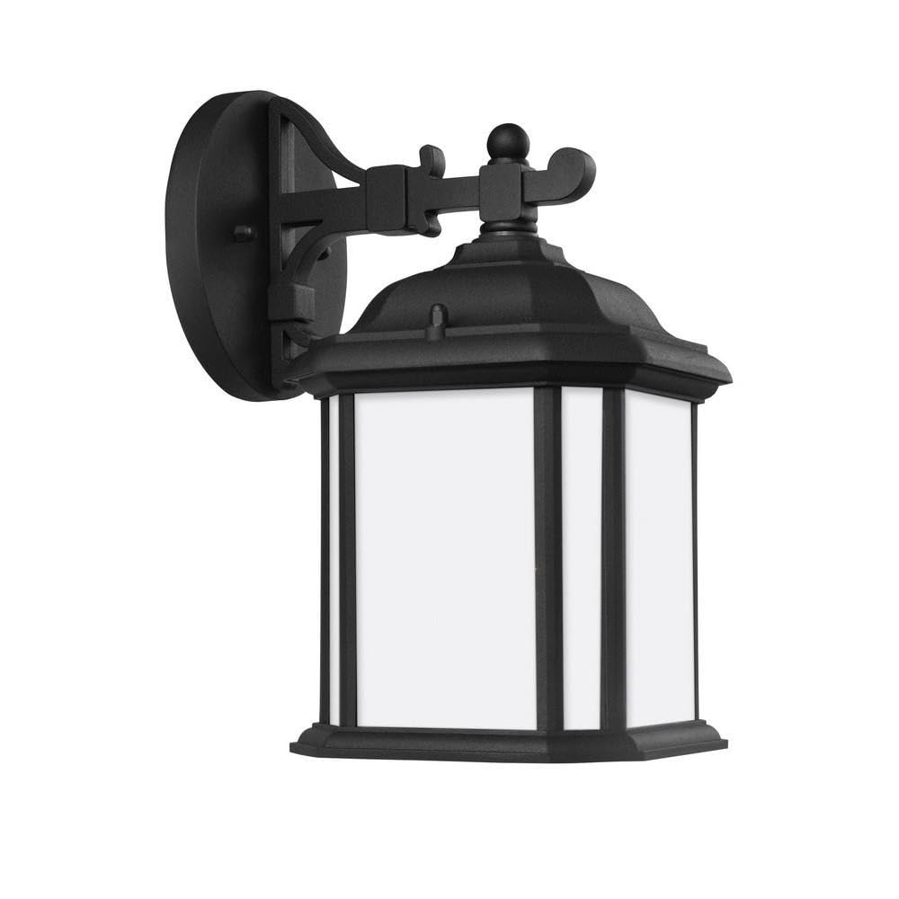 11.5 Inch Black Outdoor Wall Lantern with LED Lighting - Traditional Exterior Light Fixture for Porch, Patio & Garden Decor - 73-Bel-2756459