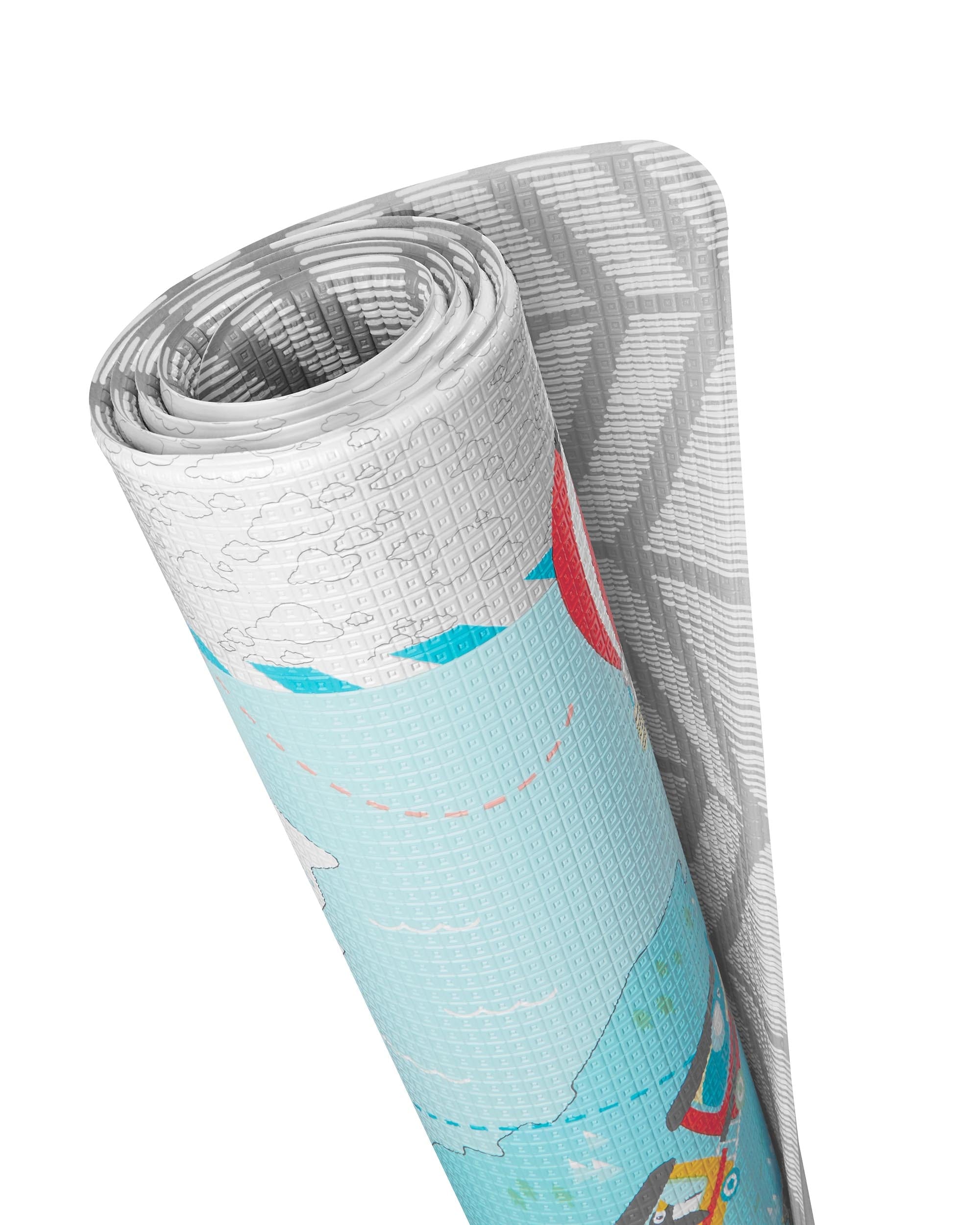 Skip Hop DoublePlay Reversible Playmat for Babies - Soft & Durable Activity Mat for Playtime, Tummy Time & Nursery Decor - Waterproof & Easy to Clean (Grey Chevron)