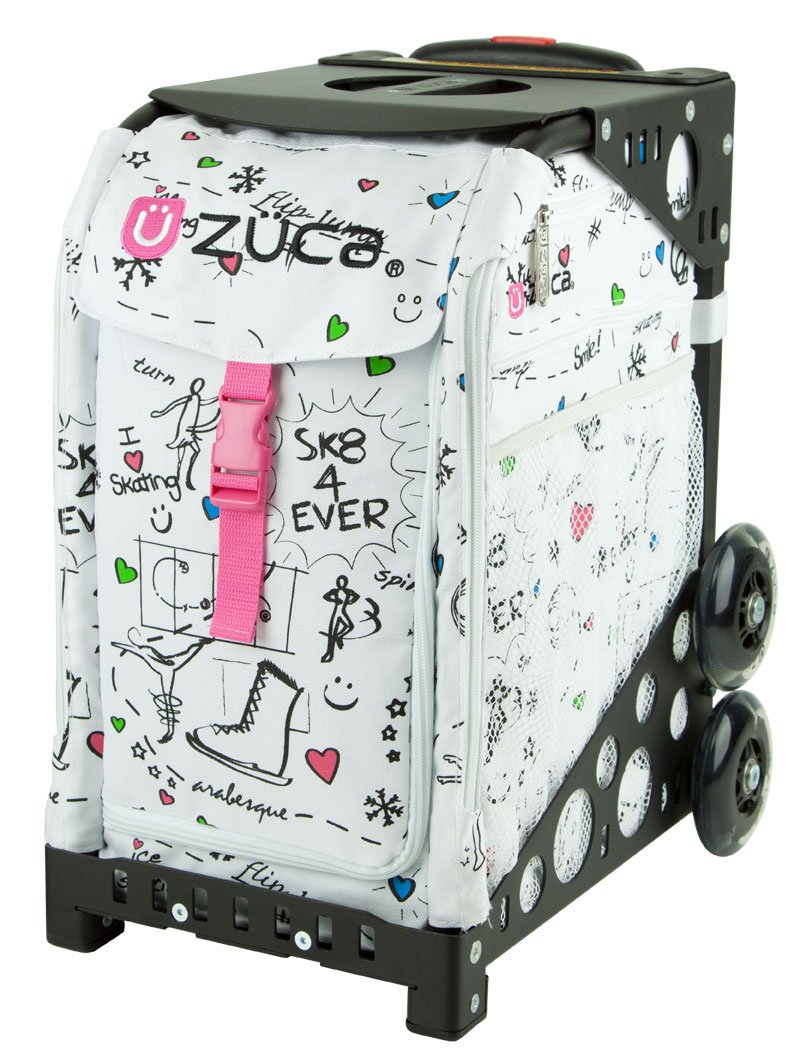 ZUCA SK8 Insert & Black Frame Backpack with Non-Flashing Wheels - Perfect for Skateboarders, Travel & School Use