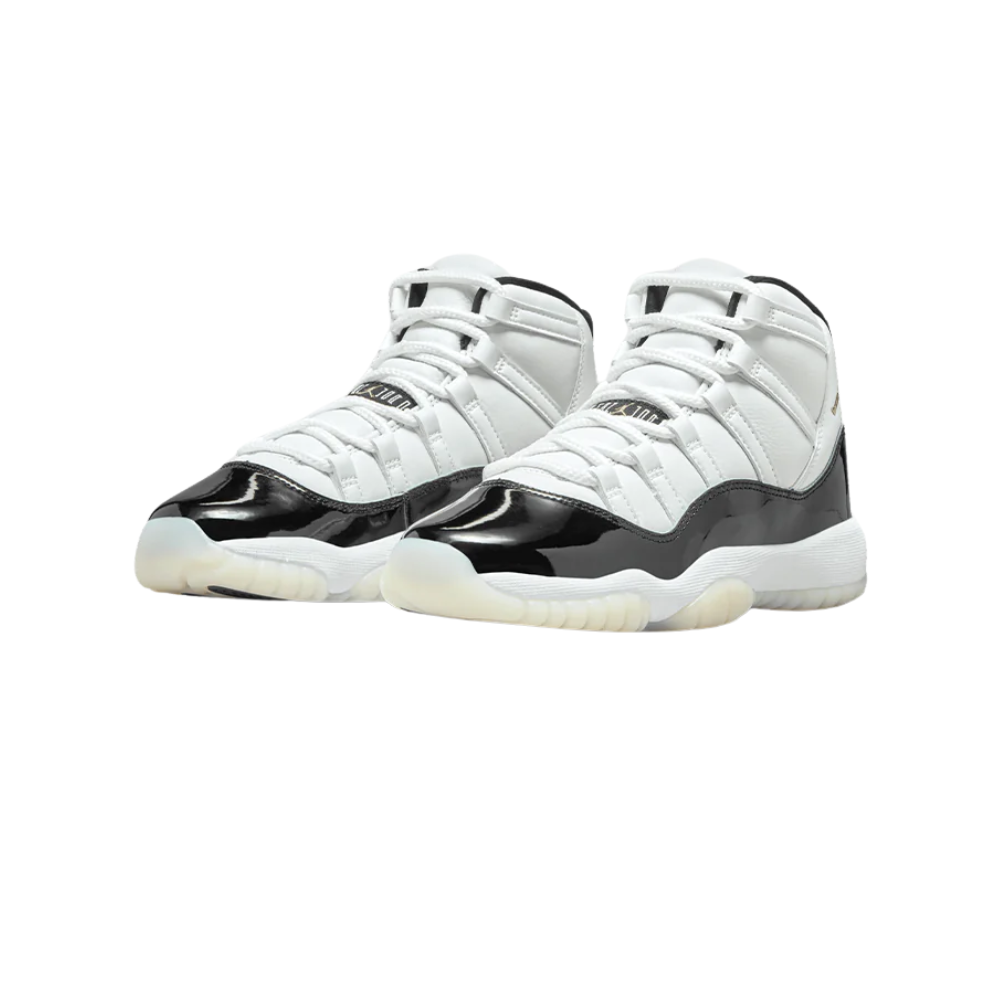 Air Jordan 11 Retro GS Gratitude Basketball Shoes - Black White Metallic Gold for Women & Girls - Perfect for Basketball Games, Sneaker Collecting & Streetwear Fashion