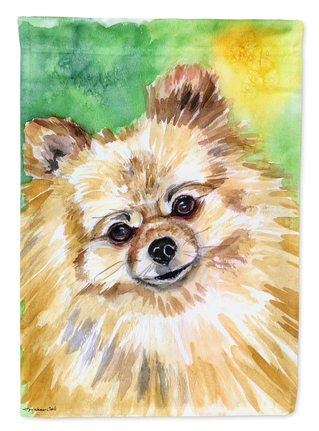 Caroline's Treasures 7393GF Multicolor Pomeranian Sissy Garden Flag - Decorative Mailbox & Yard Banner for Outdoor Patio, Flower Beds & Garden Decor | Perfect for Seasonal Displays, Front Yard Greetings & Pet Lover Gifts