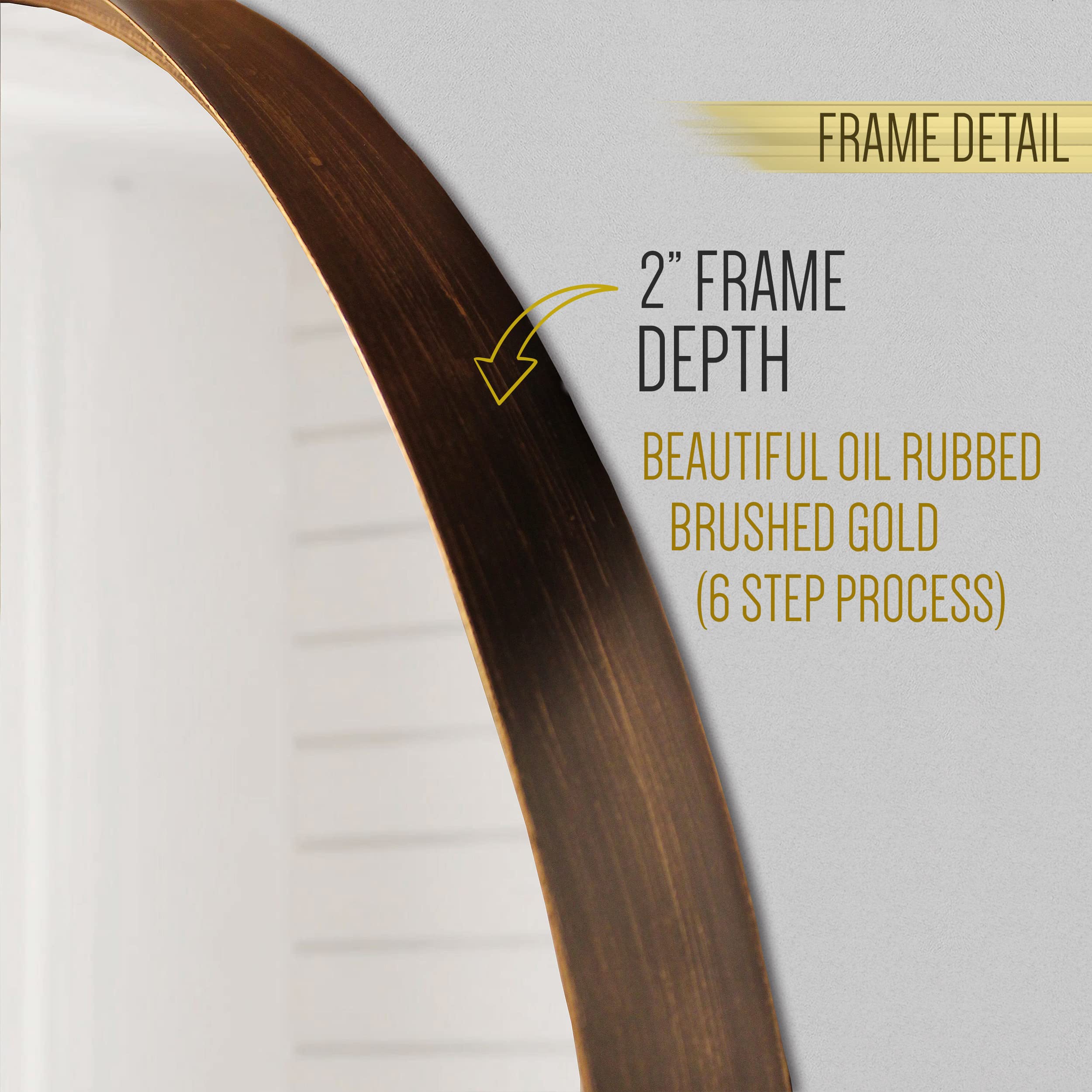 HBCY Creations 27.5 Inch Round Wall Mirror - Brushed Bronze Metal Frame, Handcrafted Oil Rubbed Finish, Decorative Hanging Mirror for Rustic, Boho & Farmhouse Decor - Perfect for Living Room, Bedroom, Entryway & Bathroom