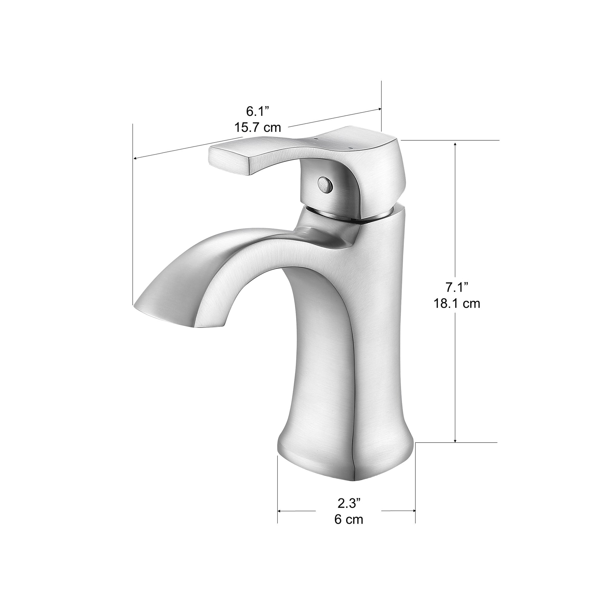 Ancona Morgan Single Lever 1 Hole Bathroom Faucet - Stainless Steel Finish - Modern Waterfall Spout Design for Bathroom Sink Vanity and Powder Room