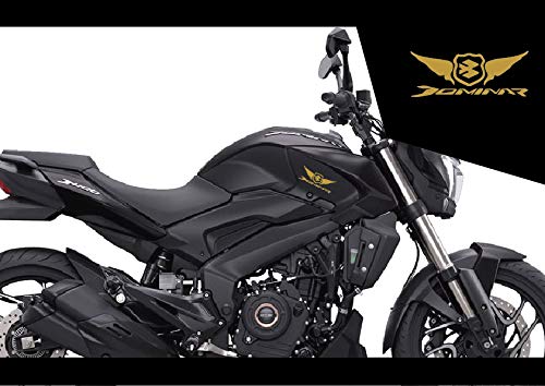 DOMINAR Wings Logo Vinyl Decal Stickers for Motorcycle Body - 10cm x 3.8cm Bike Accessories (Pack of 2, Gold) - Perfect for Customizing Bikes, Helmets & Riding Gear