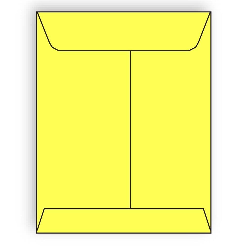 500 Open End Catalog Envelopes 10x13 Inches - 28lb Acid Free Bright Lemon Color - Center Seam for Business Mailings, Invoices & Office Documents