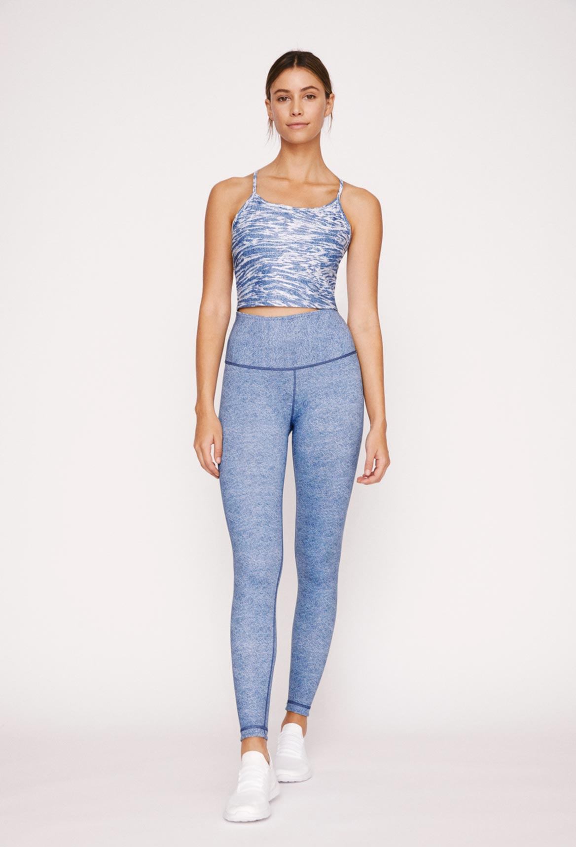 High Waist Reversible Stone Wash Denim Leggings for Women - Stretchy & Comfortable Yoga Pants for Workout, Running and Casual Wear