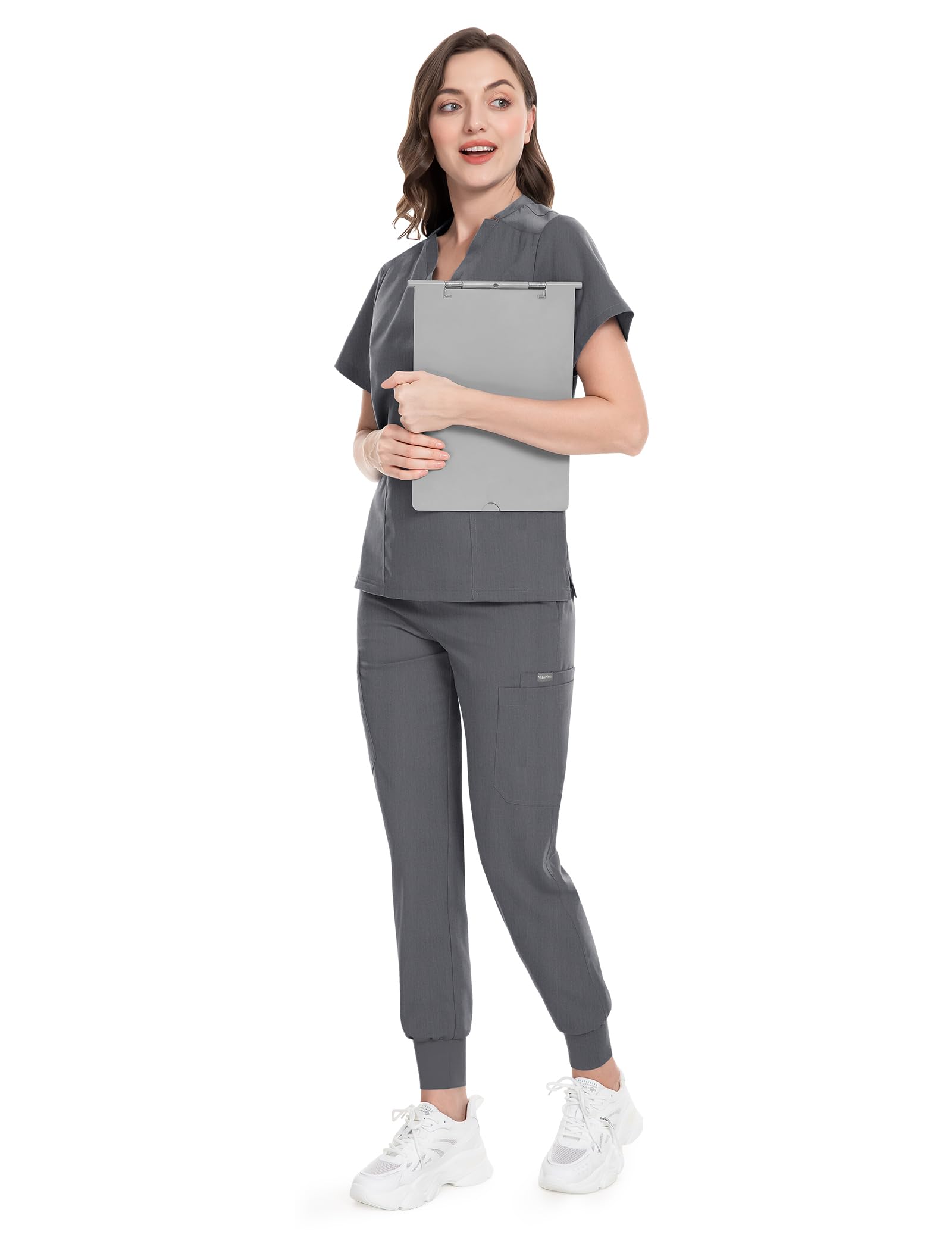 Niaahinn Women's Classic Scrub Set - Comfortable Medical Workwear Top & Yoga Jogger Pants for Nurses, Doctors & Healthcare Professionals | Perfect for Hospital Shifts, Clinics & Yoga Sessions