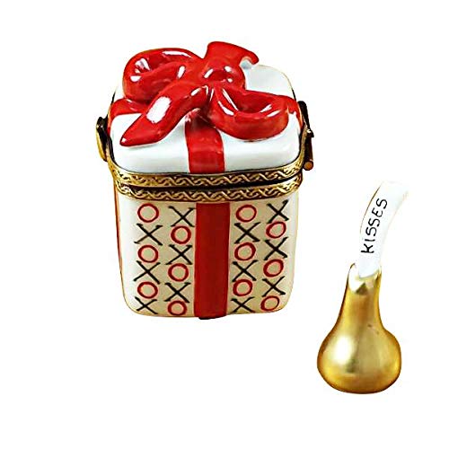 Authentic Limoges Porcelain Figurine - LOVE Gift Box with XO/XO & Removable Kiss | Handcrafted in France | Perfect for Valentine's Day, Anniversary & Romantic Gifts