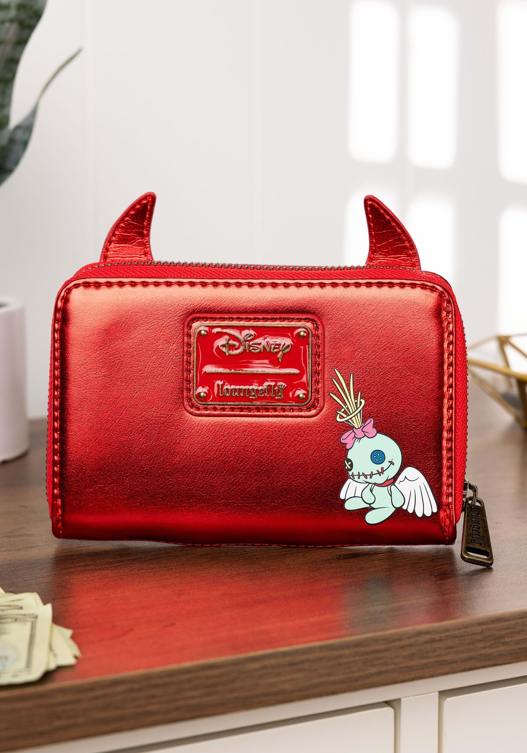 Loungefly Disney Stitch Devil Zip Faux Leather Wallet - Cute Anime Character Wallet for Women, Girls | Perfect for Cosplay, Collectors & Disney Fans