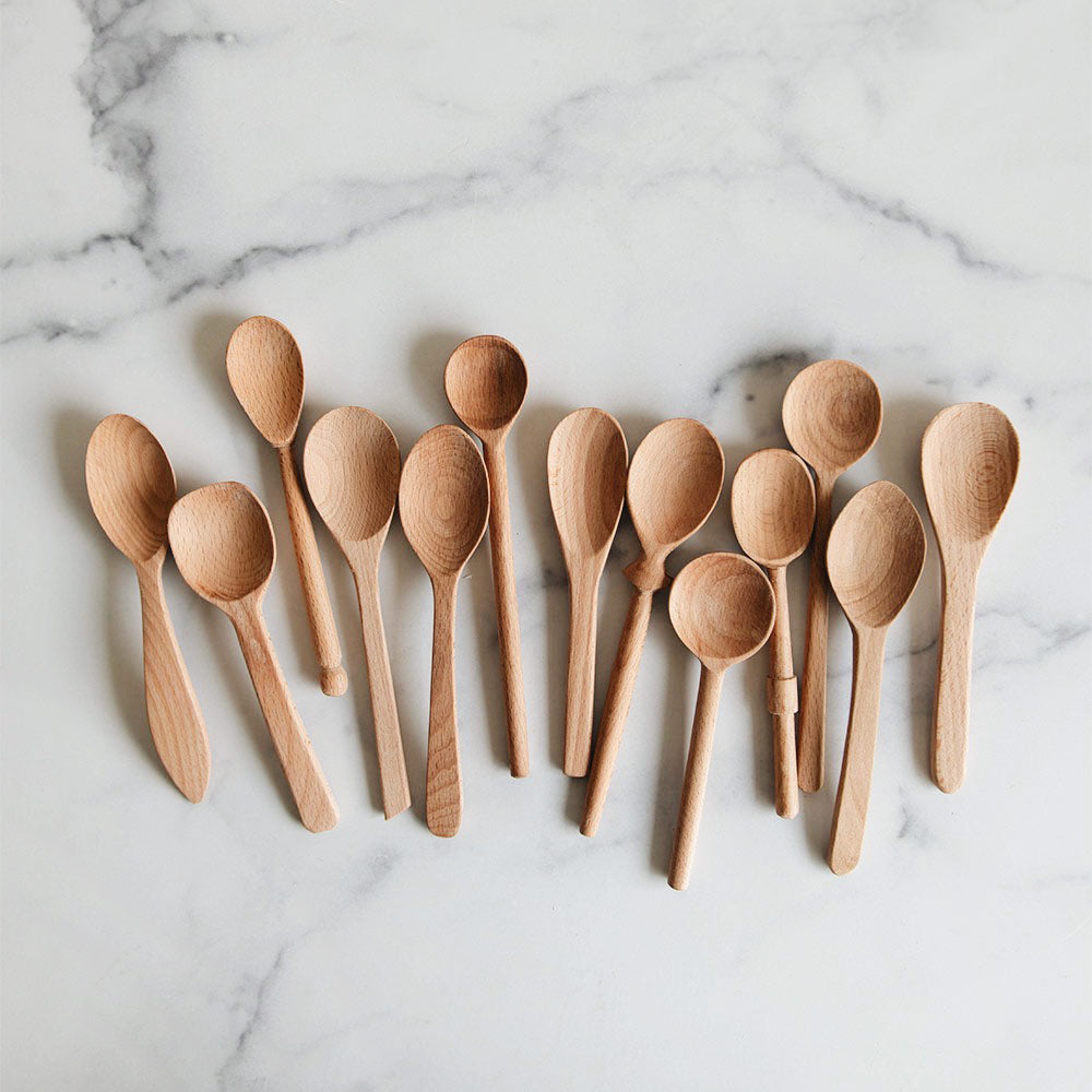 12-Piece Beechwood Spoon Set for Cooking & Baking - Durable Wooden Spoons for Mixing, Stirring & Serving - Perfect for Kitchen, BBQ & Camping Use