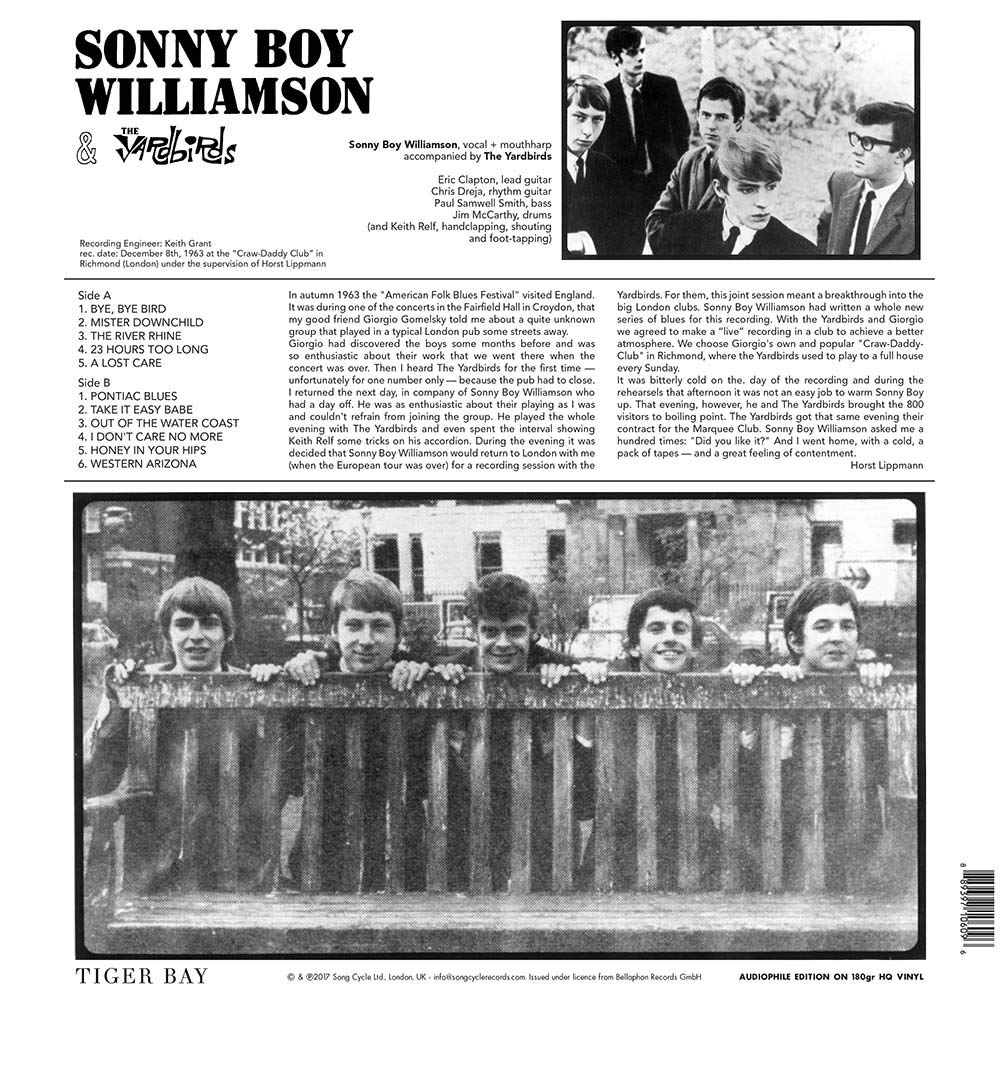 Yardbirds With Sonny Boy Williamson - Classic Blues Rock Album - Perfect for Music Lovers & Vinyl Collectors