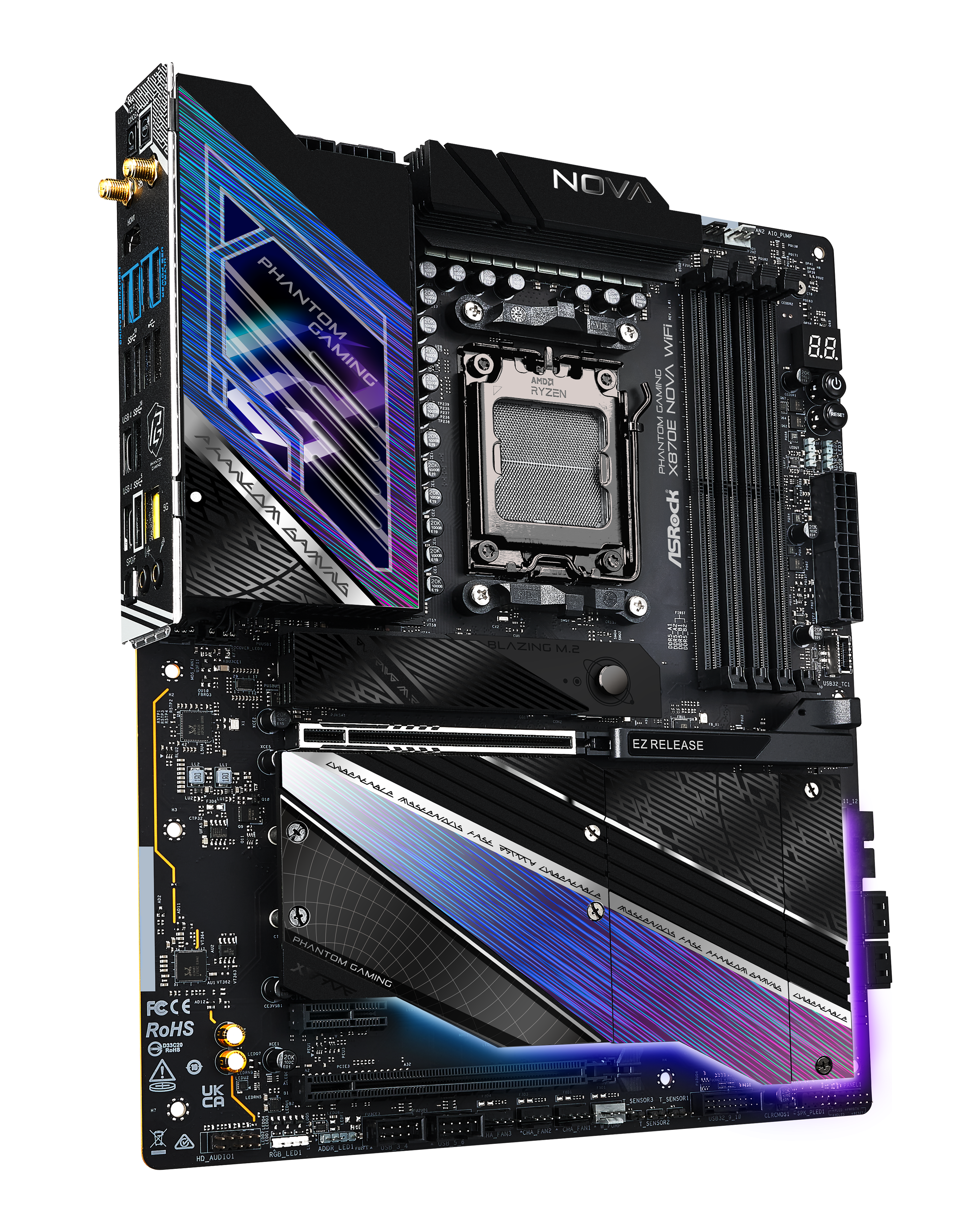 ASRock X870E Nova WiFi AM5 Socket DDR5 ATX Gaming Motherboard - High Performance for PC Builds, Streaming & Content Creation