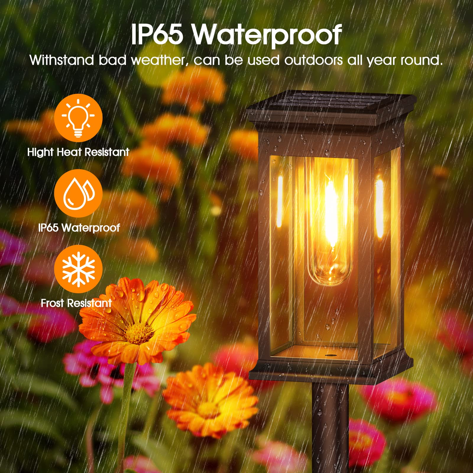 8 Pack Solar Lights Outdoor Waterproof - KOOPER Bright LED Solar Pathway Lights for Patio, Yard, Lawn, Driveway - Decorative Landscape Lighting for Gardens, Walkways & Outdoor Spaces