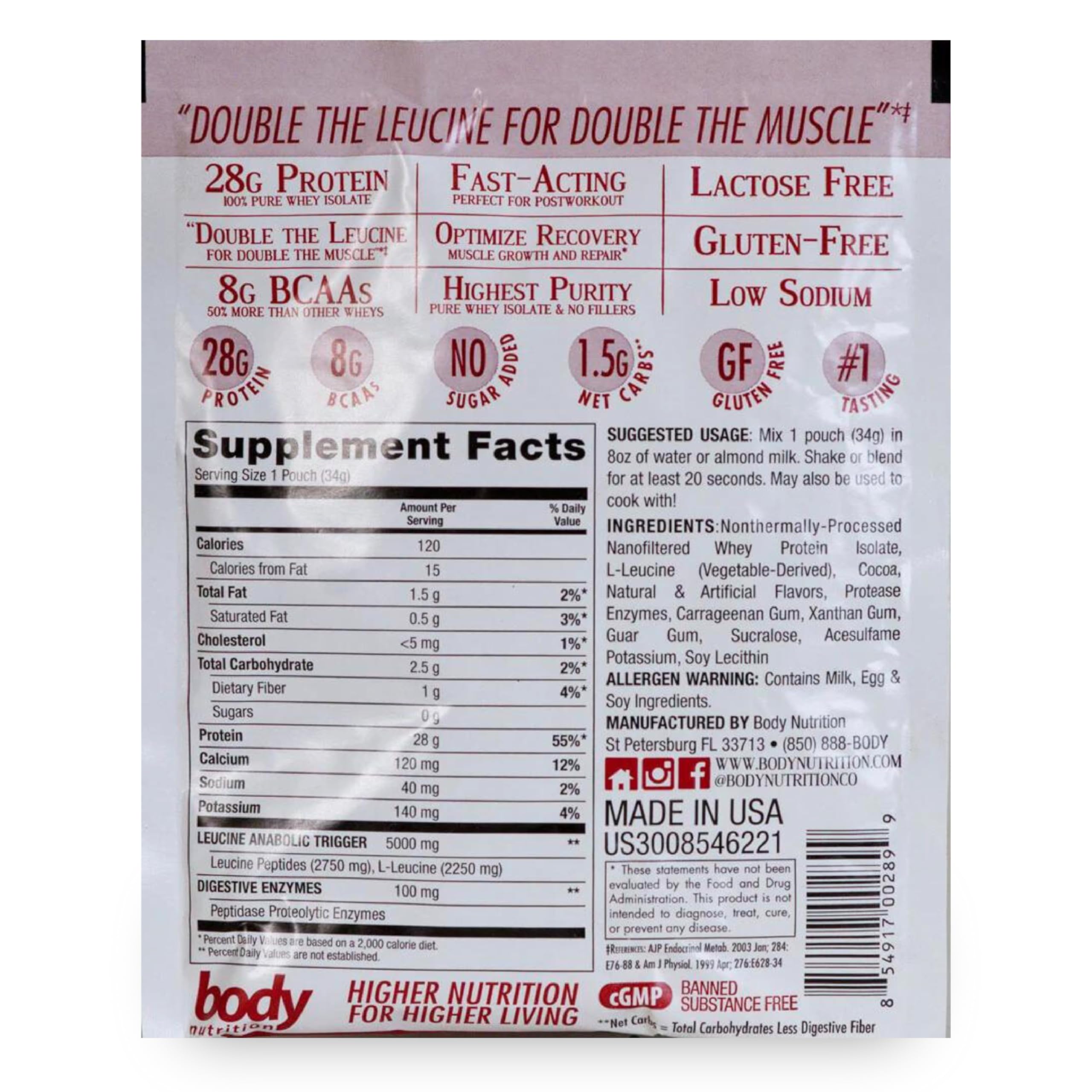 ISO-Ology Leucine-Enhanced Whey Isolate Protein Powder - Gluten Free, Low Sugar & Low Carb - Chocolate Peanut Butter Cup Flavor (34g) | Post Workout Recovery Shake for Muscle Growth & Fitness Enthusiasts
