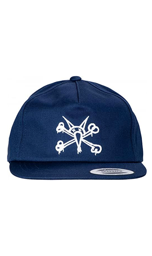 Powell Peralta Vato Rat Bones Snapback Cap - Navy Blue Skateboard Hat for Men & Women - Perfect for Skateboarding, Streetwear Fashion & Casual Outfits
