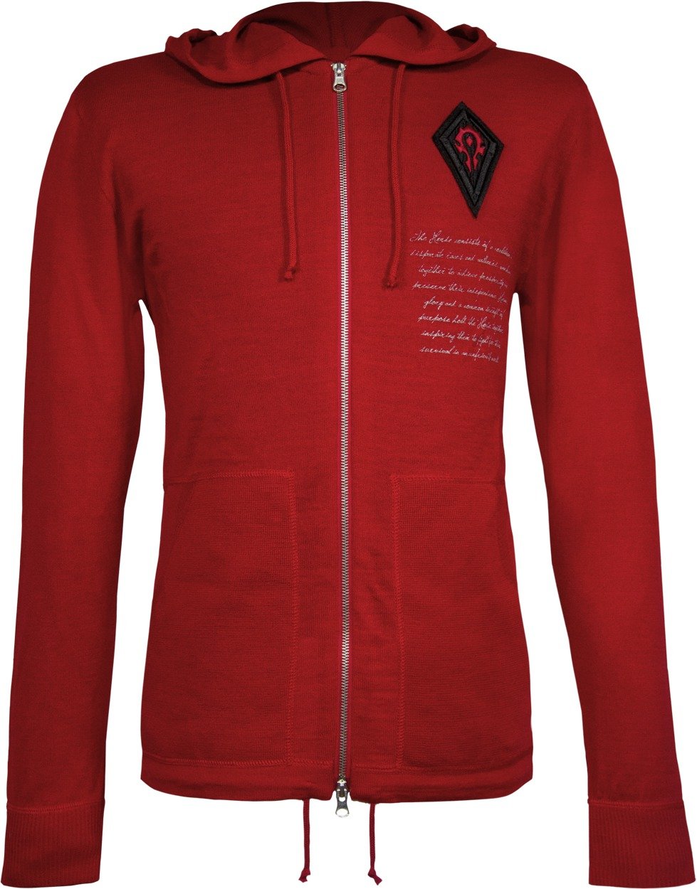 World of Warcraft Horde's Rage Red Knit Cardigan for Men - Official Licensed Gaming Sweater for Cosplay, LARP & Casual Wear