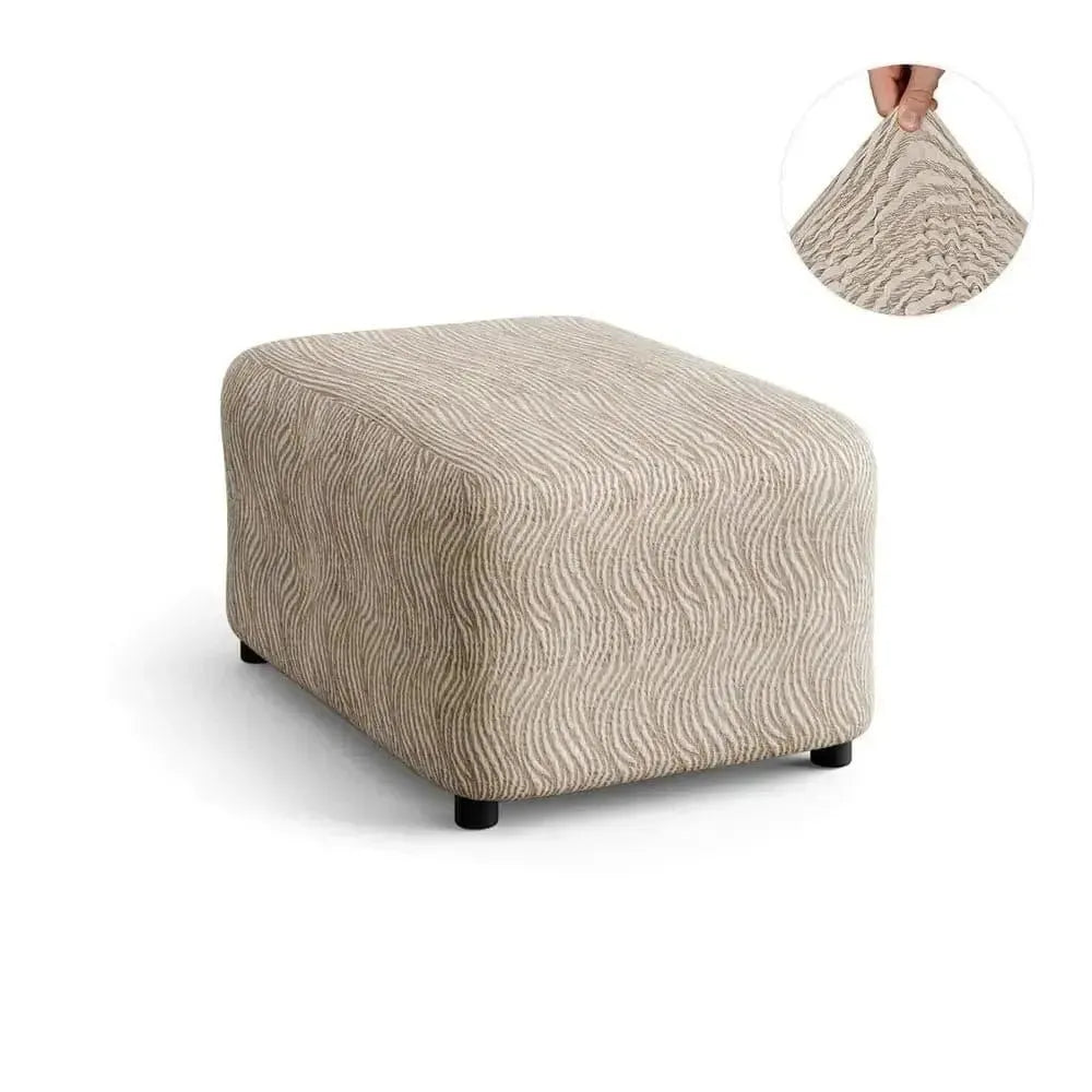Medium Ottoman Slipcover - Jacquard 3D Collection | Stylish Furniture Cover for Living Room, Bedroom & Office Decor