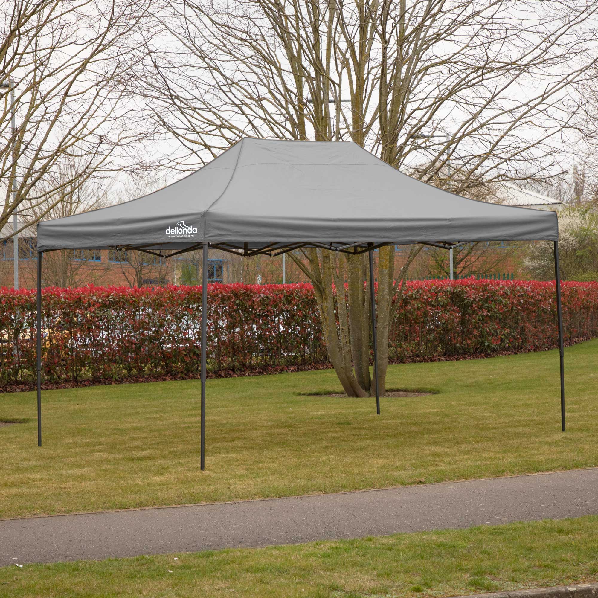 Premium 3x4.5m Waterproof Pop Up Gazebo with Carry Bag, Stakes & Weight Bags - Grey (DG137) | Perfect for Outdoor Parties, Camping, Beach & Backyard Events