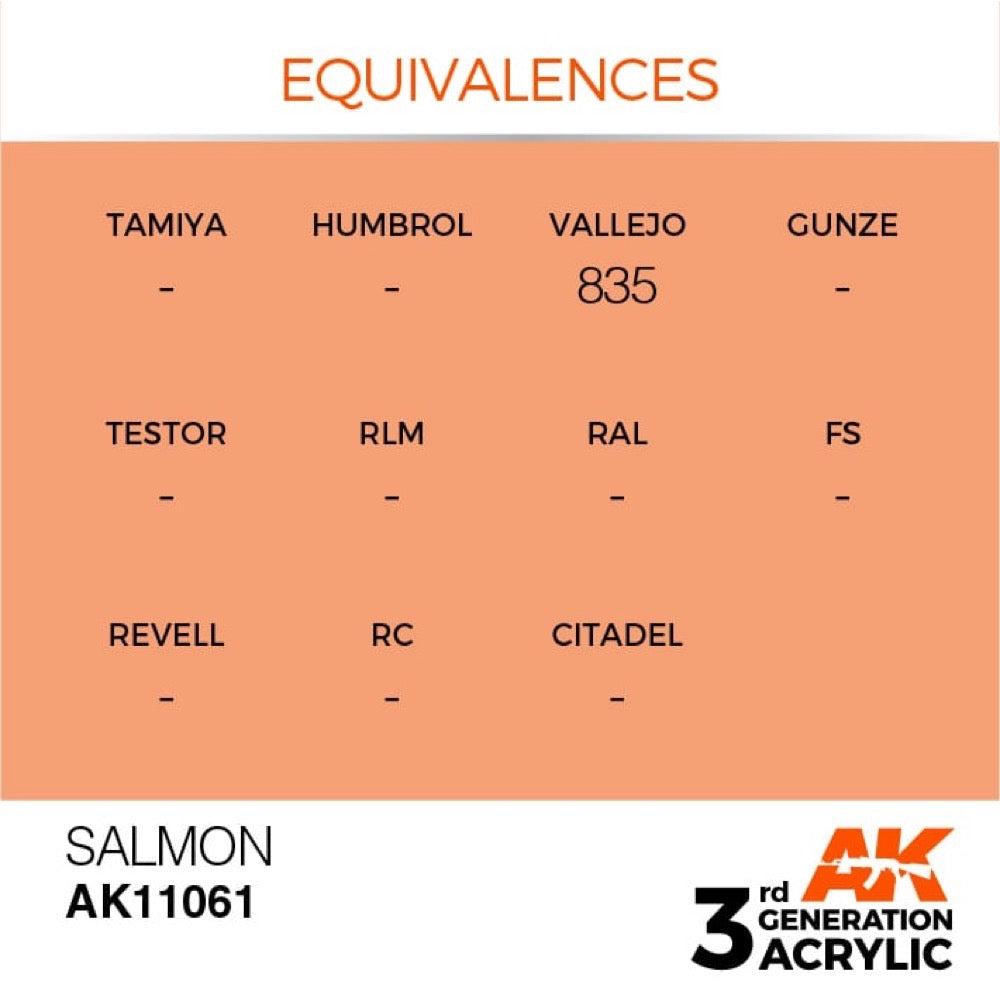 AK Interactive AK11061 Salmon Acrylic Paint - 17ml Bottle (3rd Generation) - Premium Model Paint for Miniatures, Warhammer & Scale Models