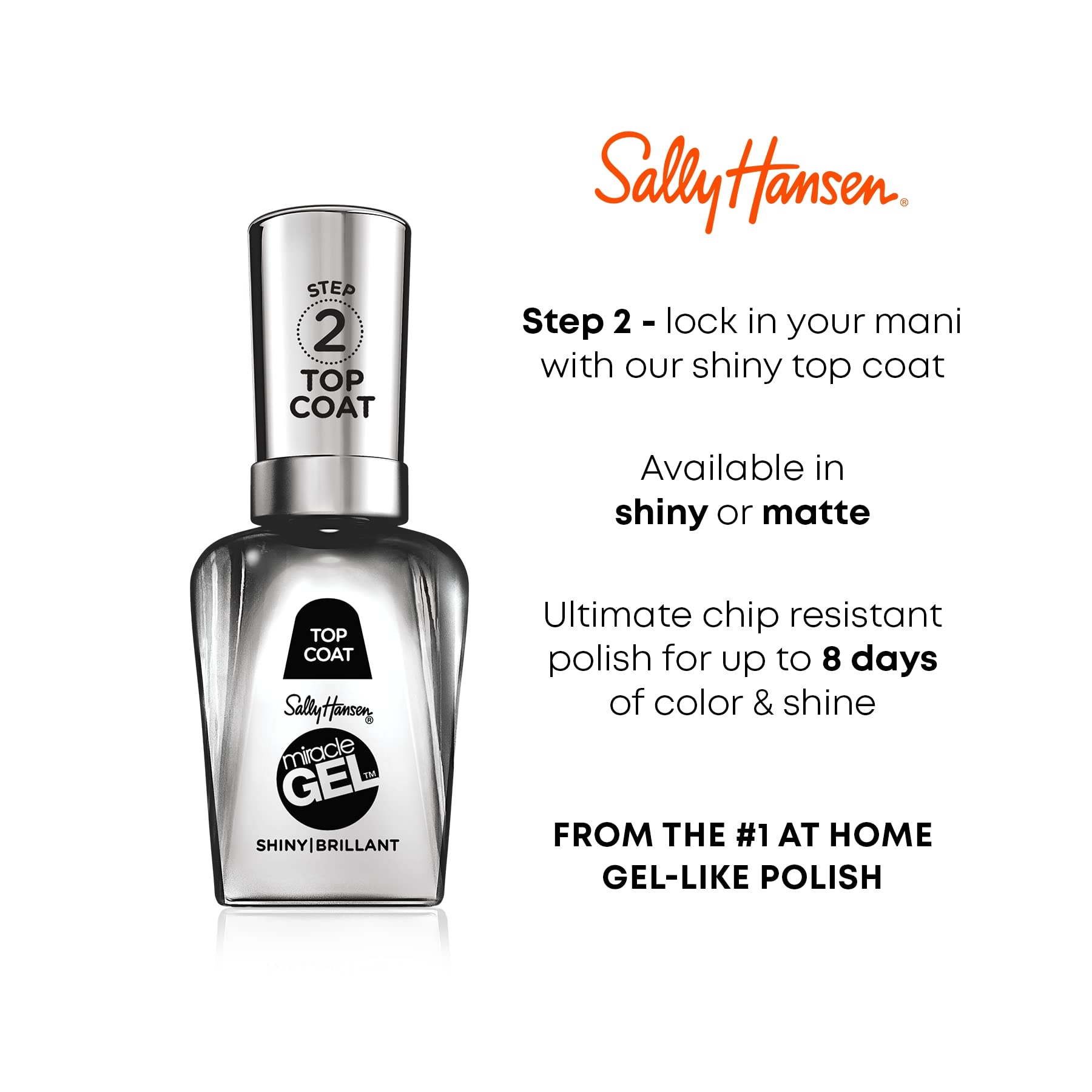 Sally Hansen Miracle Gel™ Nail Polish - No UV Lamp Needed, Long Lasting Gel-Like Formula, Sunbrella Yellow for Travel & Everyday Wear - Perfect for Vacations, Work & Special Occasions