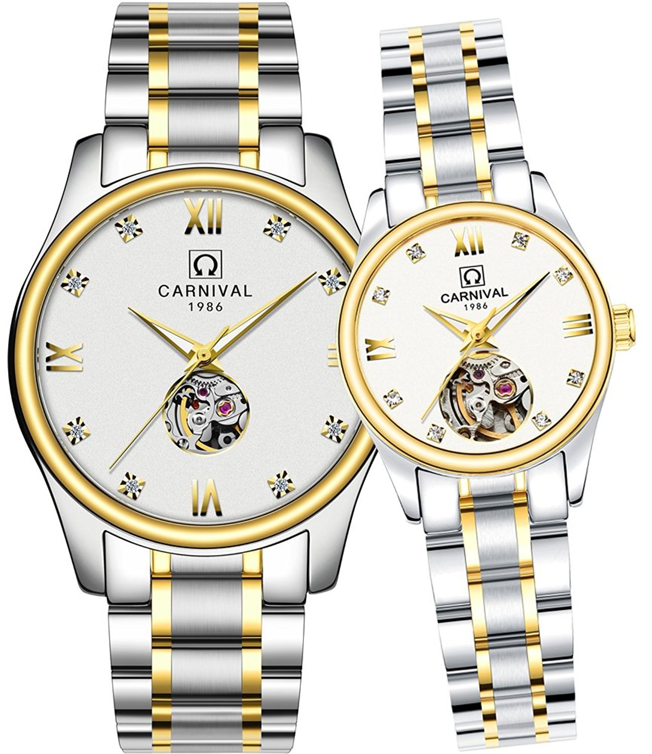 **His & Hers Automatic Mechanical Watch Set - Luxury Couple Watches for Men & Women - Perfect Anniversary, Wedding, or Valentine's Day Gift - Elegant Timepiece for Date Nights & Special Occasions**