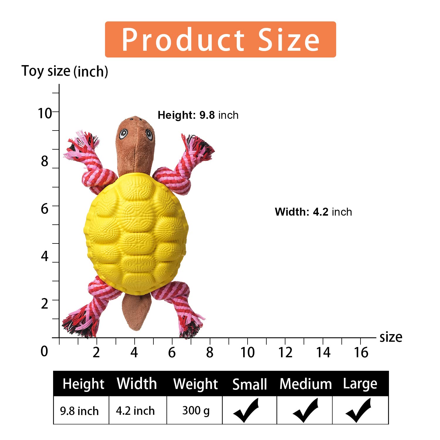 Durable Turtle-Shaped Dog Chew Toy for Aggressive Chewers - Interactive Food Dispensing Puzzle Toy for Medium & Large Breed Dogs - Tough Rubber Chew Toy (Yellow) - Perfect for Training, Boredom Relief & Dental Health