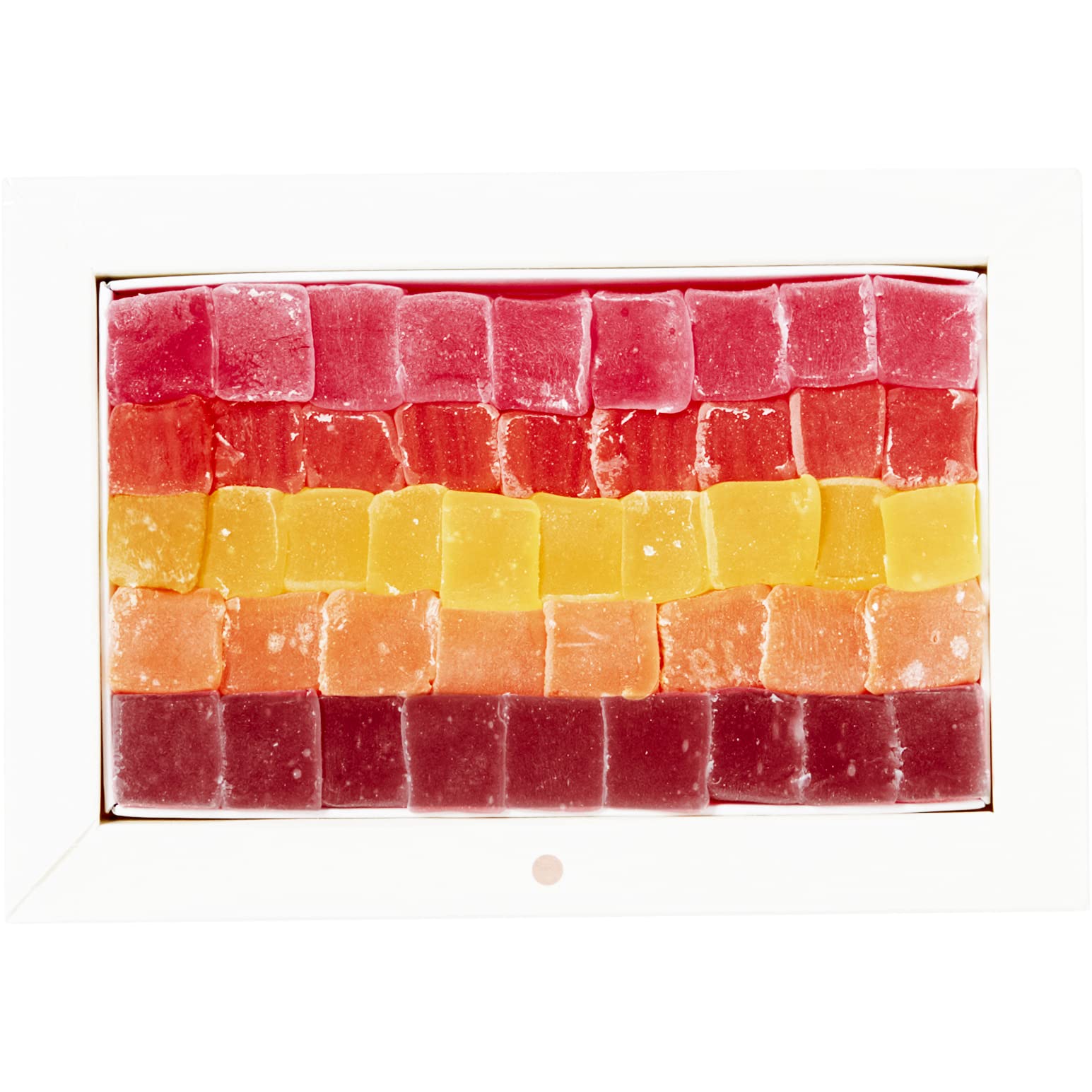 Premium Turkish Delights Candy Gift Box - Assorted Vegan Fruit Flavors, No Nuts, Traditional Lokum Sweet Treat (8.1 oz) | Perfect for Gifting, Parties & Dessert Platters