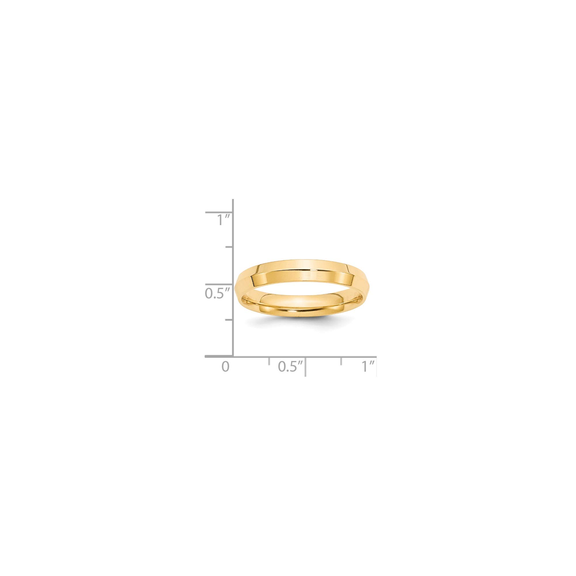 14K Yellow Gold 4mm Knife Edge Comfort Fit Band - Size 7 for Wedding & Anniversary
