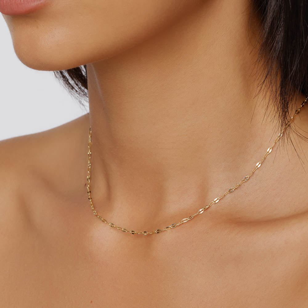 Luxury Gold Mirror Chain Necklace for Women - Elegant Fashion Jewelry Gift for Parties, Weddings & Special Occasions
