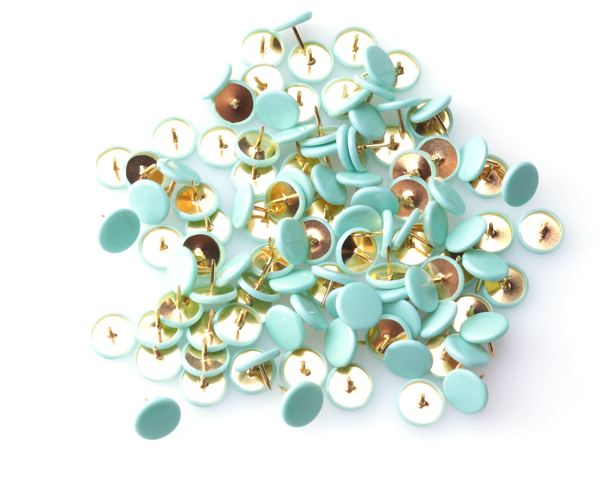 100-Pack Light Green Plastic Thumb Tacks - Round Decorative Push Pins for Wall, Whiteboard, Corkboard & Bulletin Boards - Perfect for Home, Office & School Photo Displays & Organization Supplies